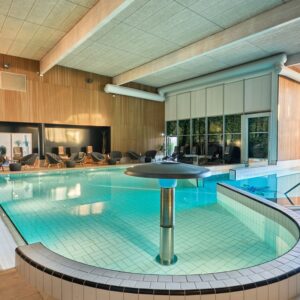 Opvarmet bassin med paddehat hos Hotel Viking spahotel