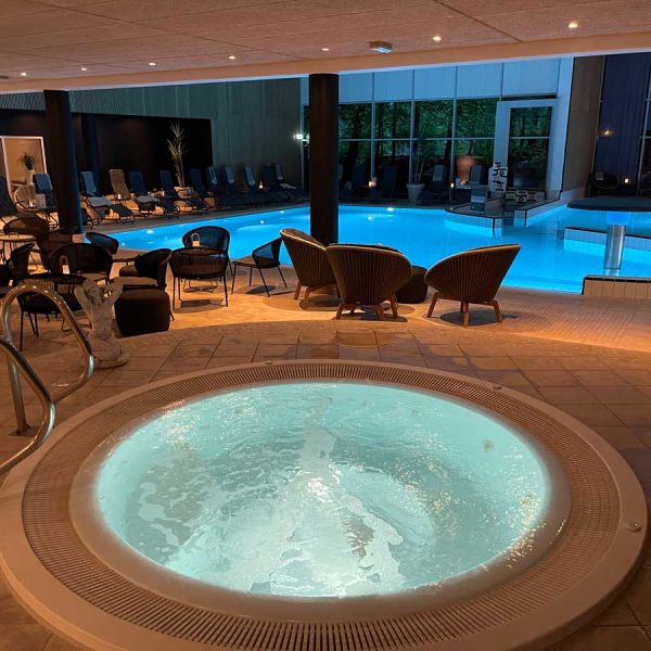 Spa og wellnessområdet om aftenen